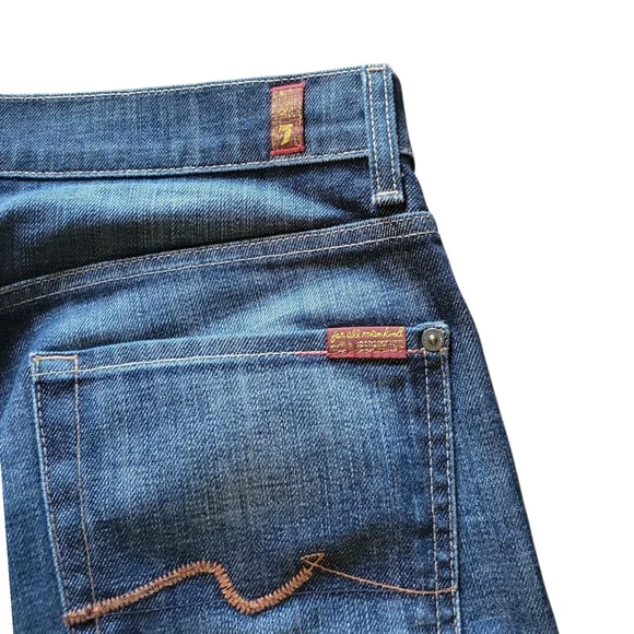 7 For All Mankind Men's Indigo Straight Jeans - Picture 7 of 8